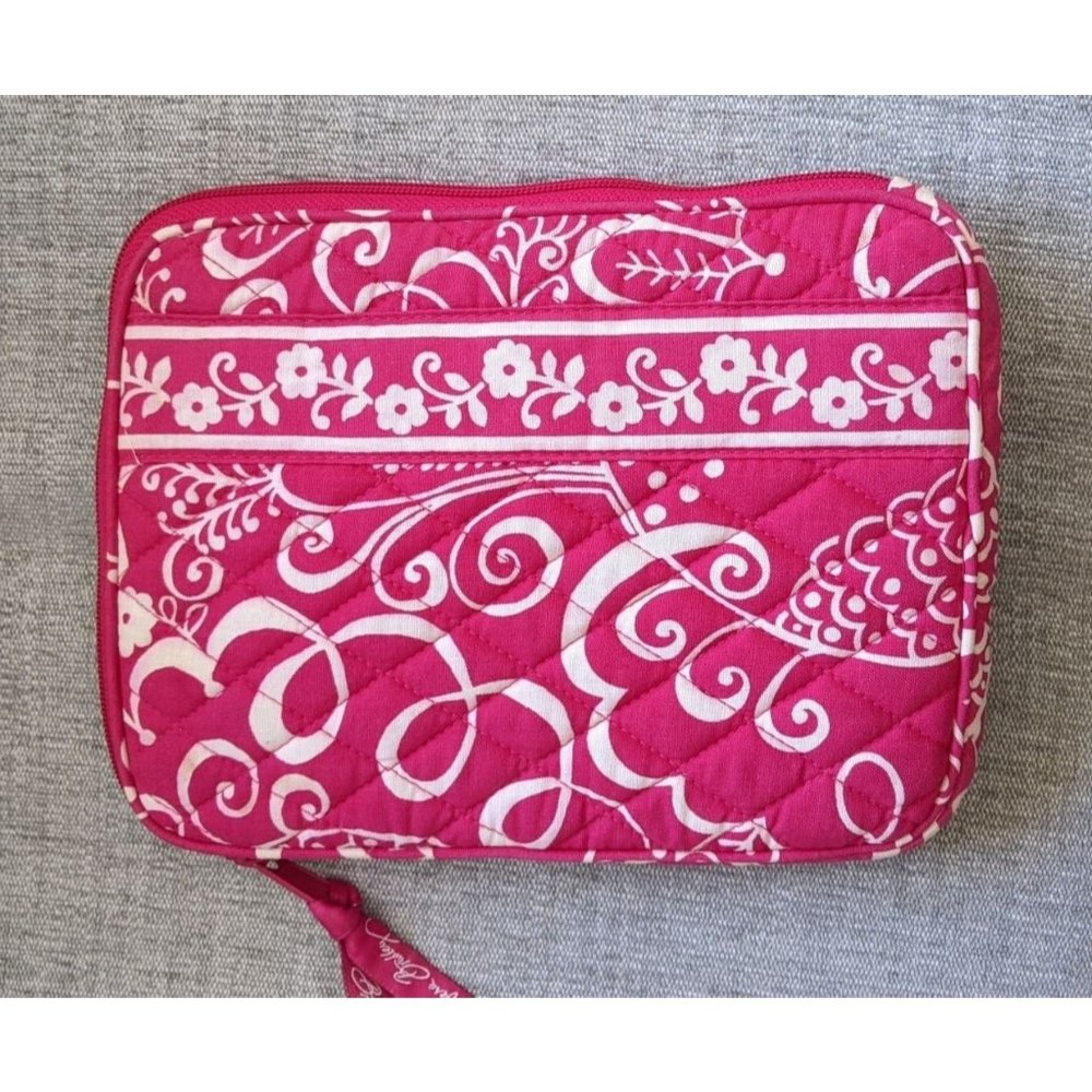 Vera Bradley "Twirly Birds Pink" Small Zip Around Tech Case Sleeve 2010 Retired